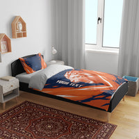 Custom Netherlands 2026 Football Bedding Set Go Oranje Majestic Lion