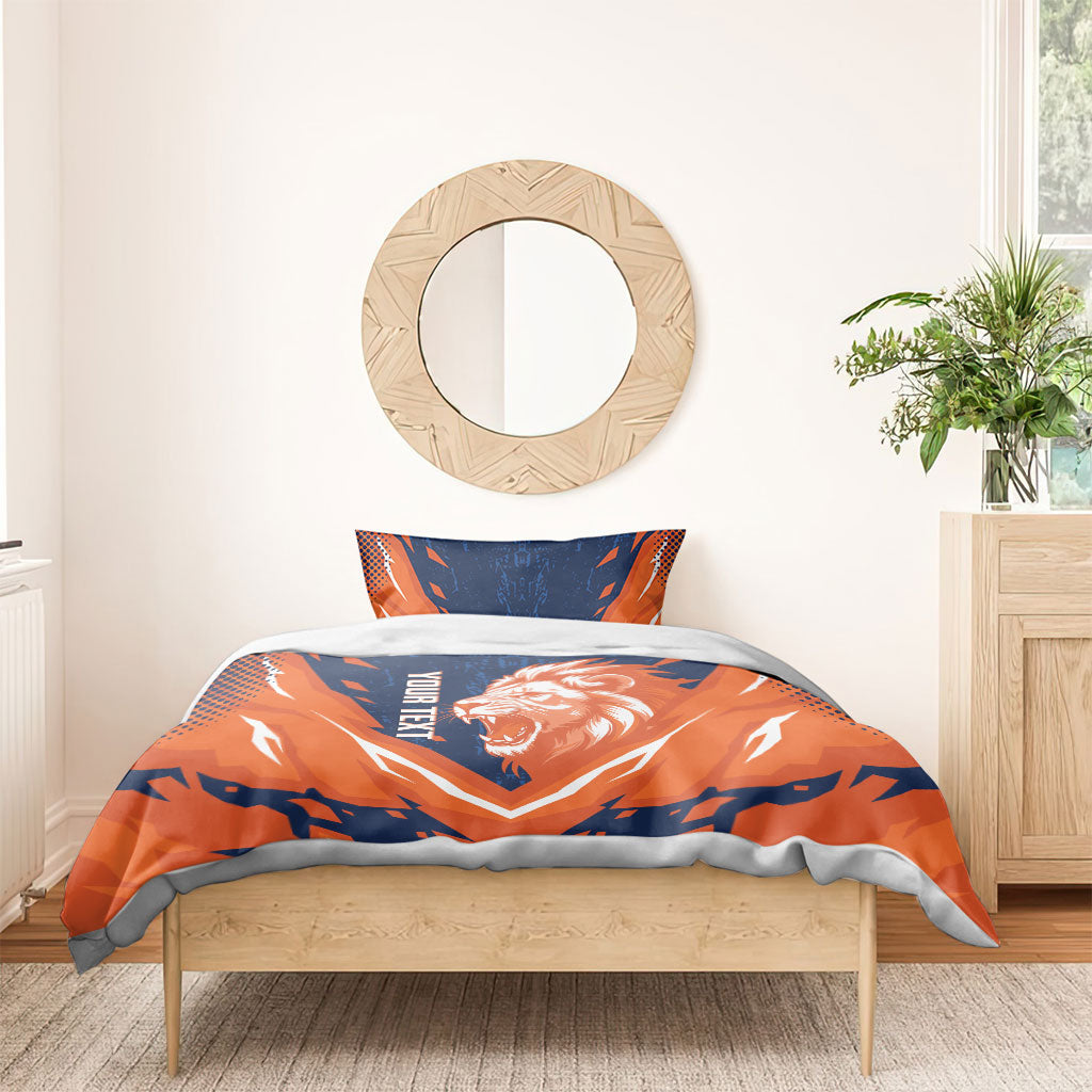 Custom Netherlands 2026 Football Bedding Set Go Oranje Majestic Lion