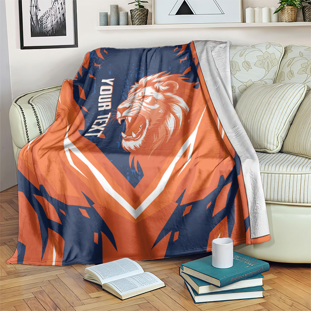 Custom Netherlands 2026 Football Blanket Go Oranje Majestic Lion