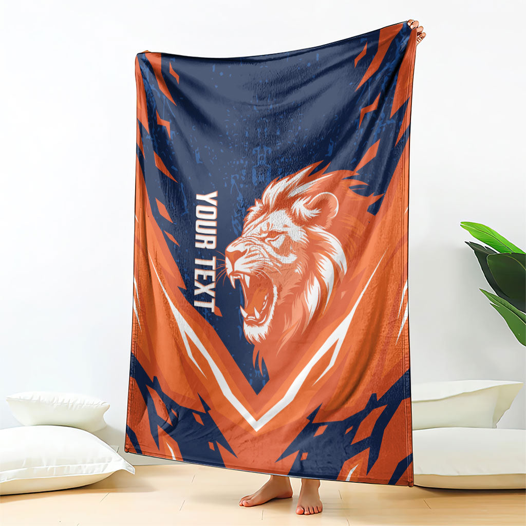 Custom Netherlands 2026 Football Blanket Go Oranje Majestic Lion