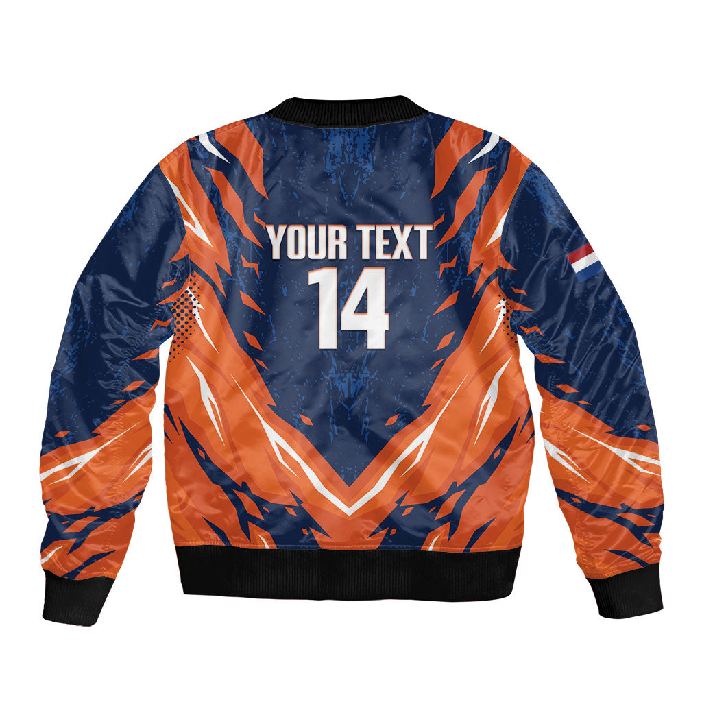 Custom Netherlands 2026 Football Bomber Jacket Go Oranje Majestic Lion