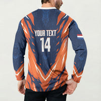 Custom Netherlands 2026 Football Button Sweatshirt Go Oranje Majestic Lion