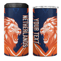 Custom Netherlands 2026 Football 4 in 1 Can Cooler Tumbler Go Oranje Majestic Lion