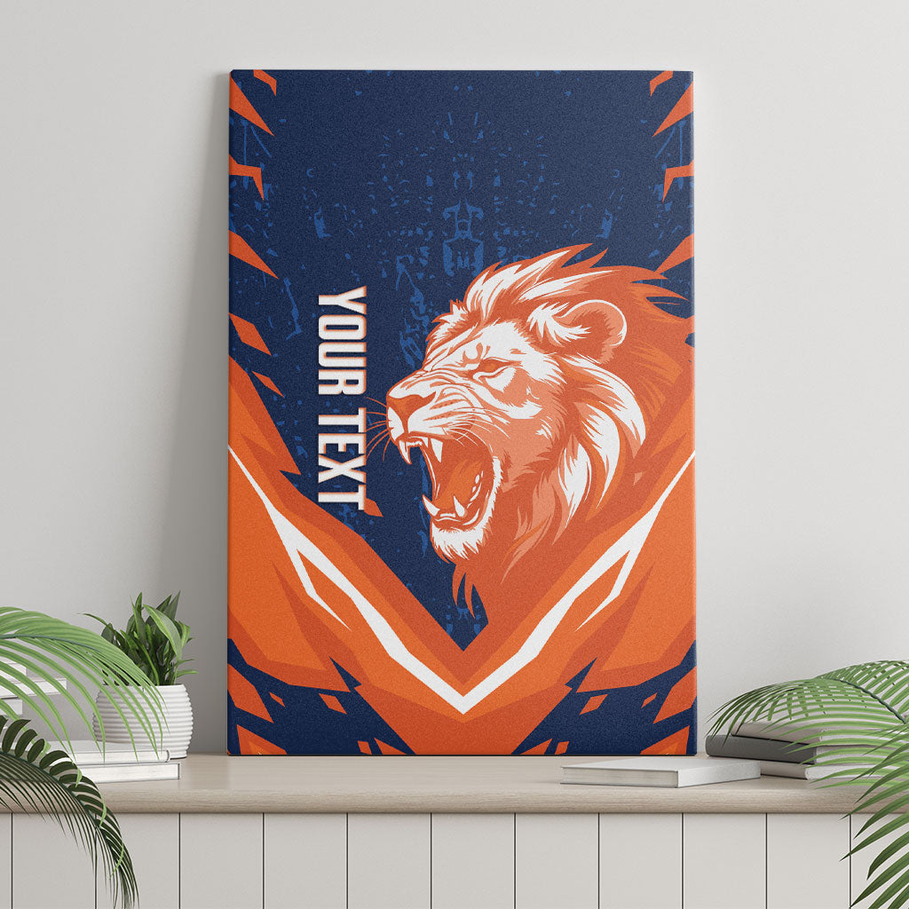 Custom Netherlands 2026 Football Canvas Wall Art Go Oranje Majestic Lion