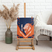 Custom Netherlands 2026 Football Canvas Wall Art Go Oranje Majestic Lion