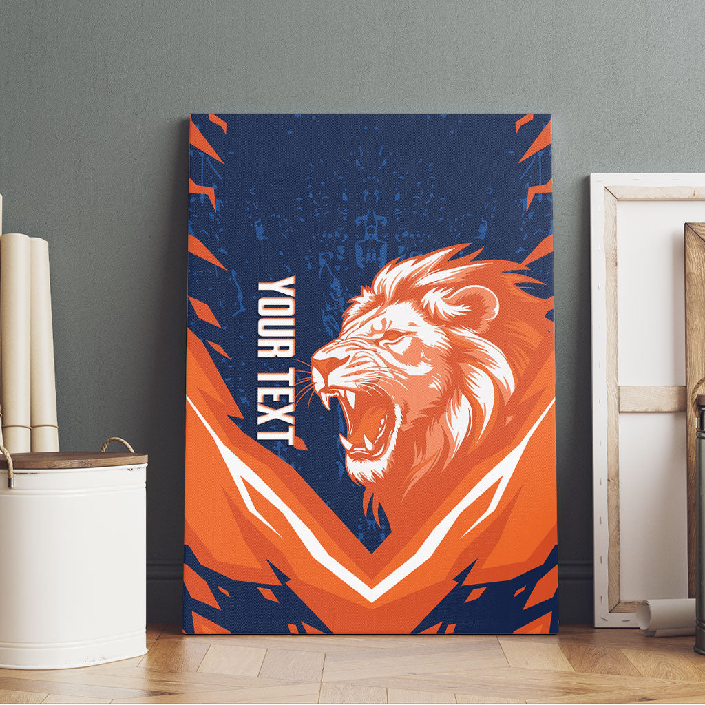 Custom Netherlands 2026 Football Canvas Wall Art Go Oranje Majestic Lion