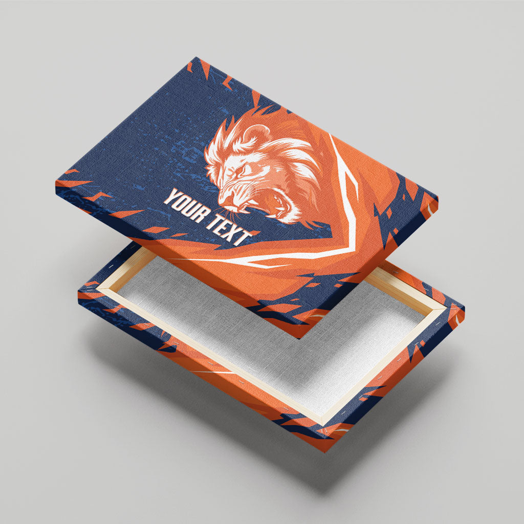 Custom Netherlands 2026 Football Canvas Wall Art Go Oranje Majestic Lion