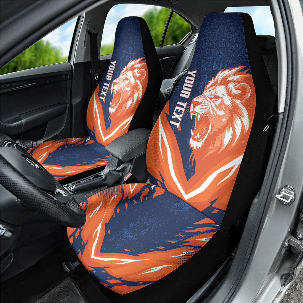 Custom Netherlands 2026 Football Car Seat Cover Go Oranje Majestic Lion