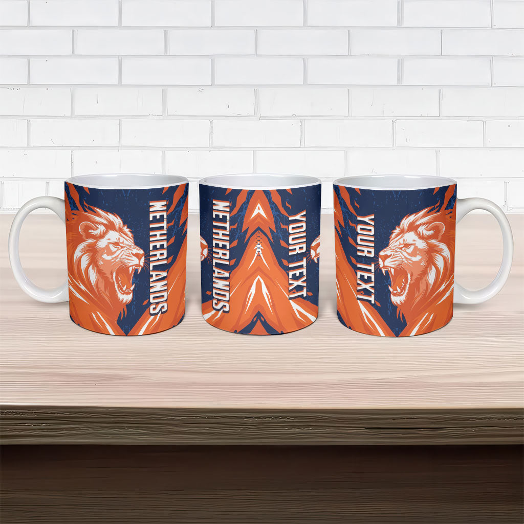 Custom Netherlands 2026 Football Ceramic Mug Go Oranje Majestic Lion