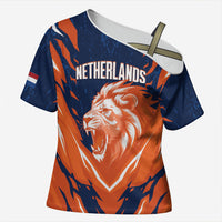 Custom Netherlands 2026 Football Cross Shoulder Shirt Go Oranje Majestic Lion