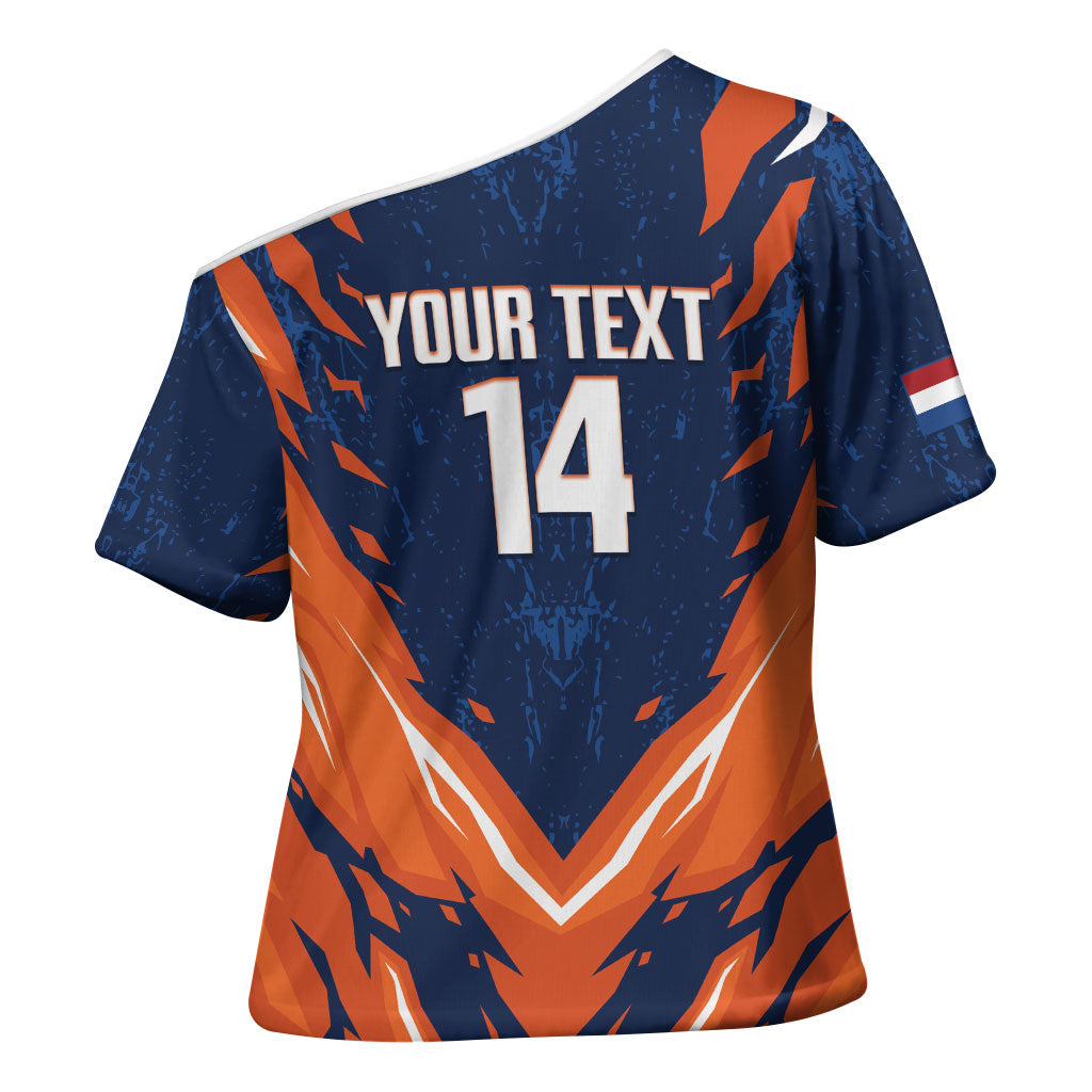 Custom Netherlands 2026 Football Cross Shoulder Shirt Go Oranje Majestic Lion