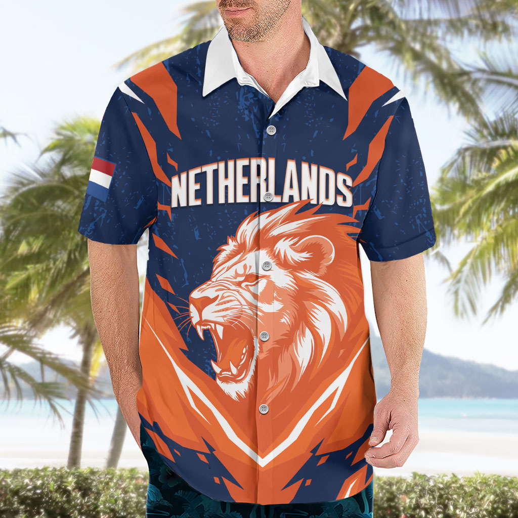 Custom Netherlands 2026 Football Hawaiian Shirt Go Oranje Majestic Lion