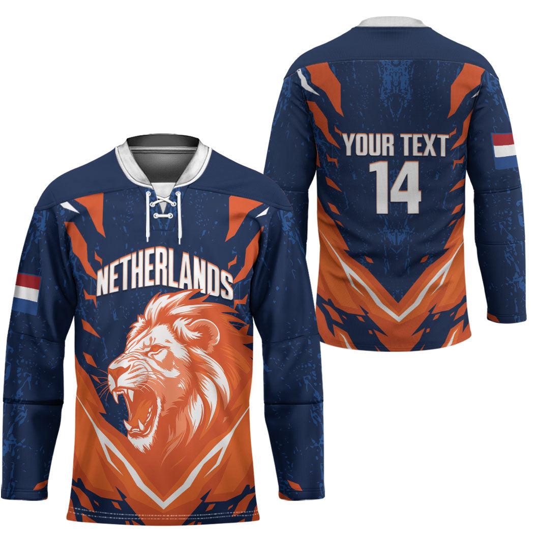 Custom Netherlands 2026 Football Hockey Jersey Go Oranje Majestic Lion