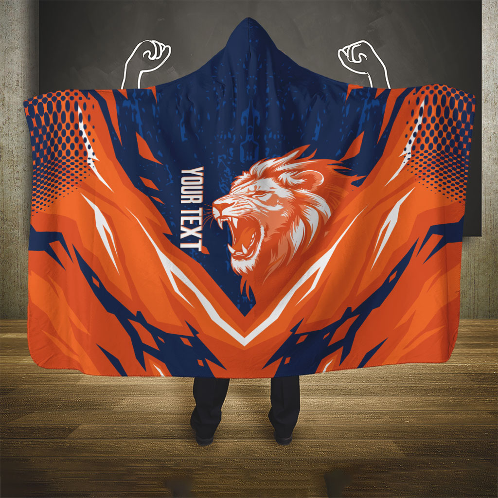 Custom Netherlands 2026 Football Hooded Blanket Go Oranje Majestic Lion