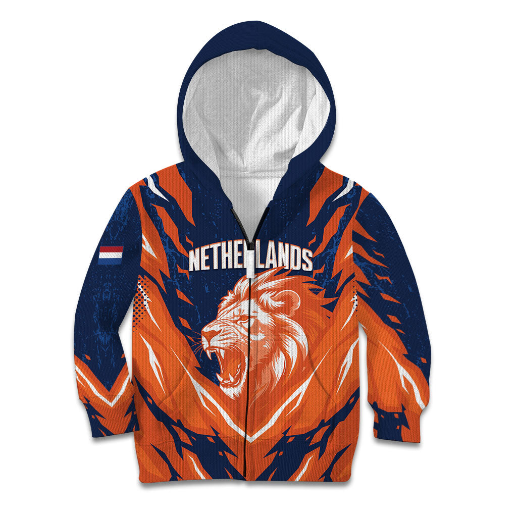 Custom Netherlands 2026 Football Kid Hoodie Go Oranje Majestic Lion