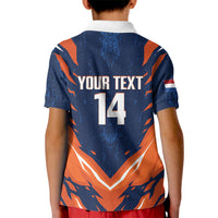 Custom Netherlands 2026 Football Kid Polo Shirt Go Oranje Majestic Lion