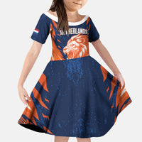 Custom Netherlands 2026 Football Kid Short Sleeve Dress Go Oranje Majestic Lion