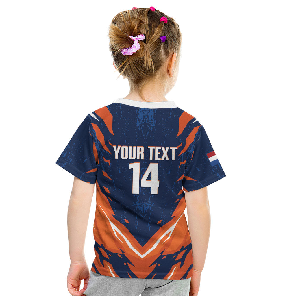 Custom Netherlands 2026 Football Kid T Shirt Go Oranje Majestic Lion
