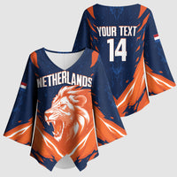 Custom Netherlands 2026 Football Kimono Sleeve Blouse Go Oranje Majestic Lion