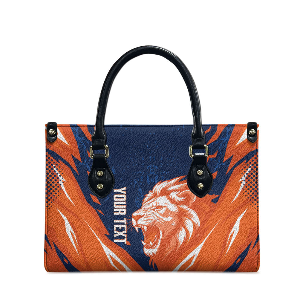 Custom Netherlands 2026 Football Leather Bag Go Oranje Majestic Lion