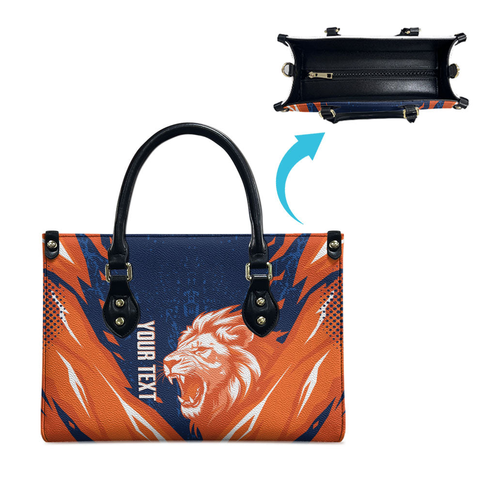 Custom Netherlands 2026 Football Leather Bag Go Oranje Majestic Lion