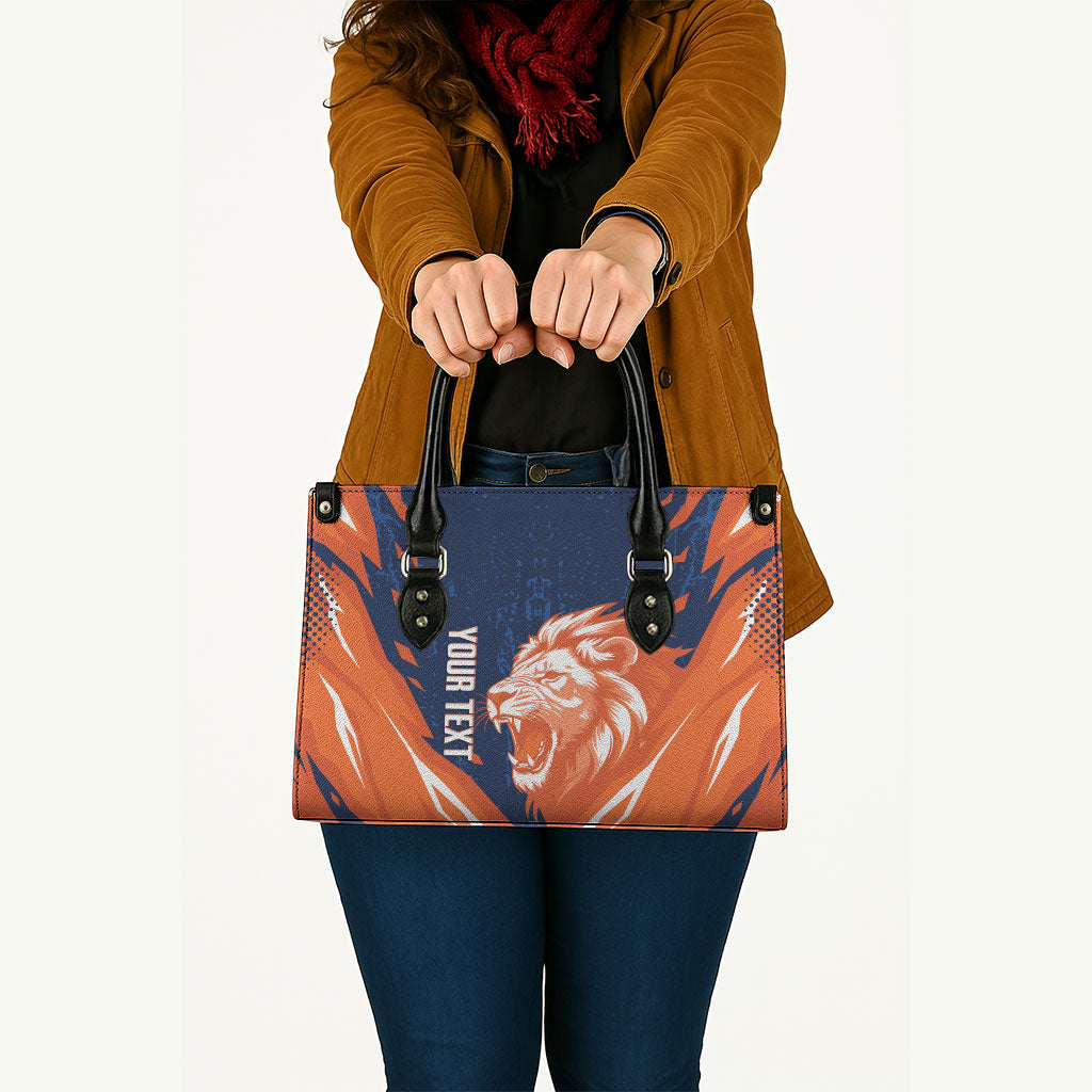 Custom Netherlands 2026 Football Leather Bag Go Oranje Majestic Lion
