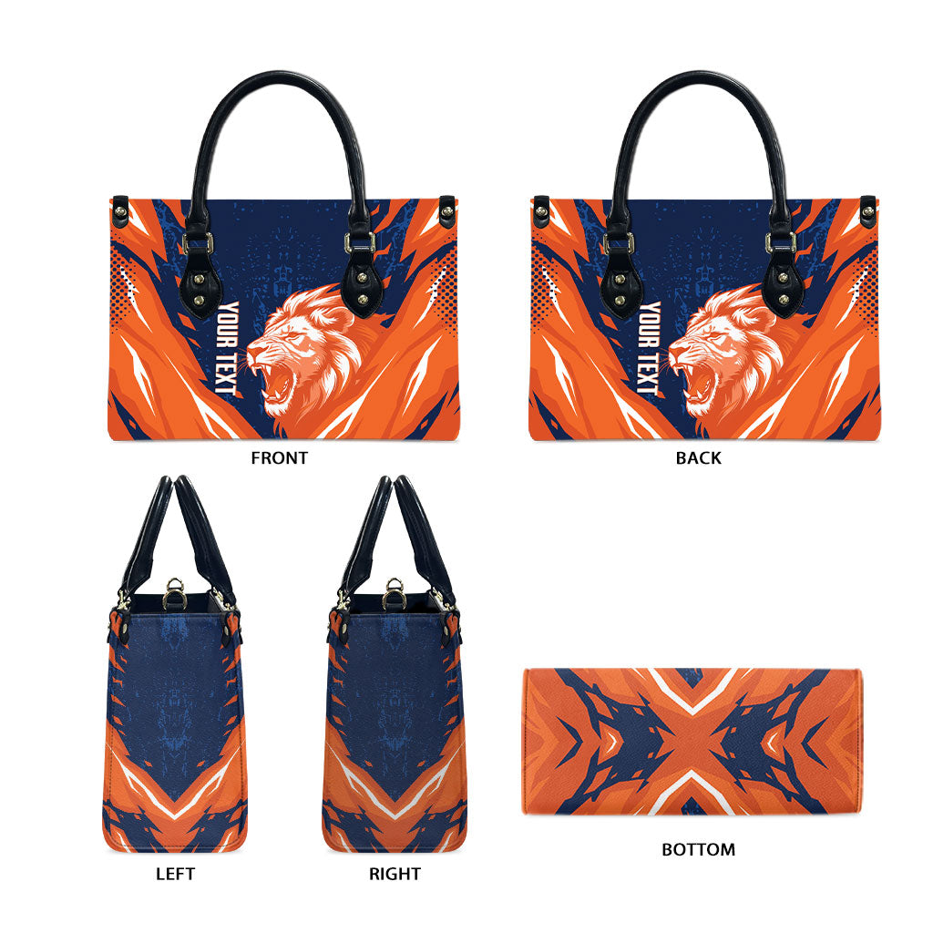 Custom Netherlands 2026 Football Leather Bag Go Oranje Majestic Lion