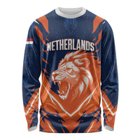 Custom Netherlands 2026 Football Long Sleeve Shirt Go Oranje Majestic Lion