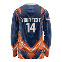 Custom Netherlands 2026 Football Long Sleeve Shirt Go Oranje Majestic Lion