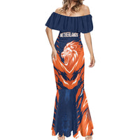 Custom Netherlands 2026 Football Mermaid Dress Go Oranje Majestic Lion