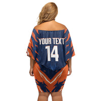 Custom Netherlands 2026 Football Off Shoulder Short Dress Go Oranje Majestic Lion