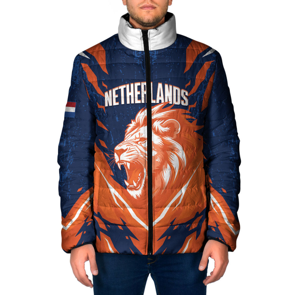 Custom Netherlands 2026 Football Padded Jacket Go Oranje Majestic Lion