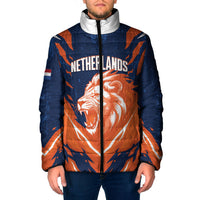 Custom Netherlands 2026 Football Padded Jacket Go Oranje Majestic Lion