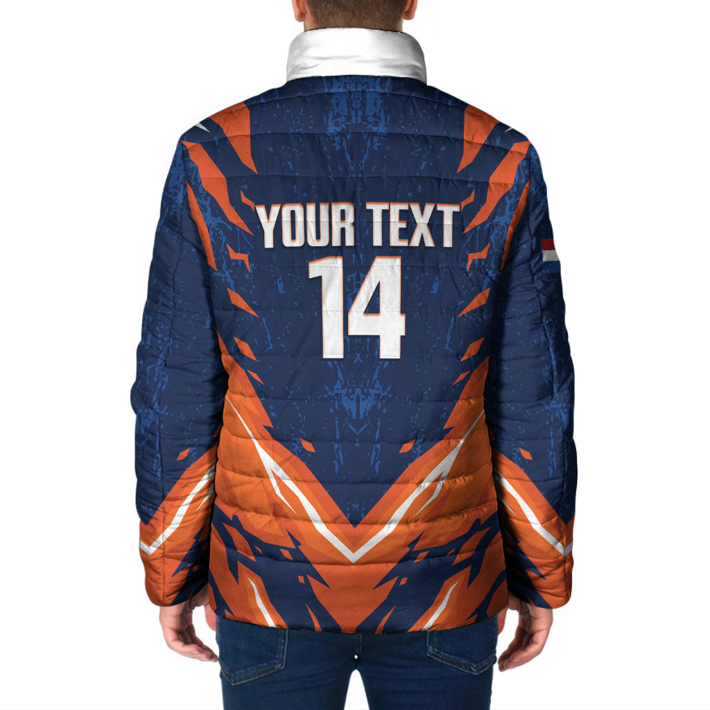 Custom Netherlands 2026 Football Padded Jacket Go Oranje Majestic Lion