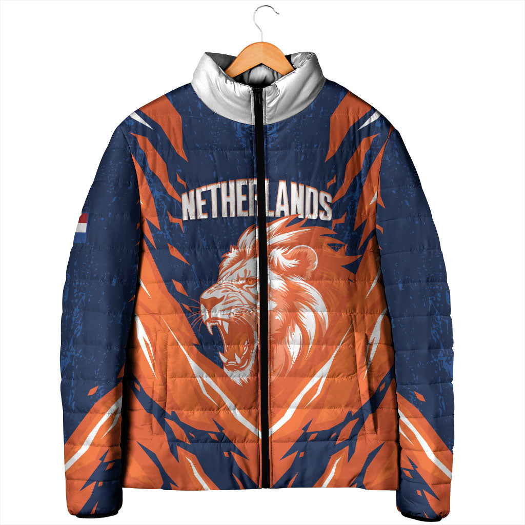 Custom Netherlands 2026 Football Padded Jacket Go Oranje Majestic Lion