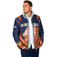 Custom Netherlands 2026 Football Padded Jacket Go Oranje Majestic Lion
