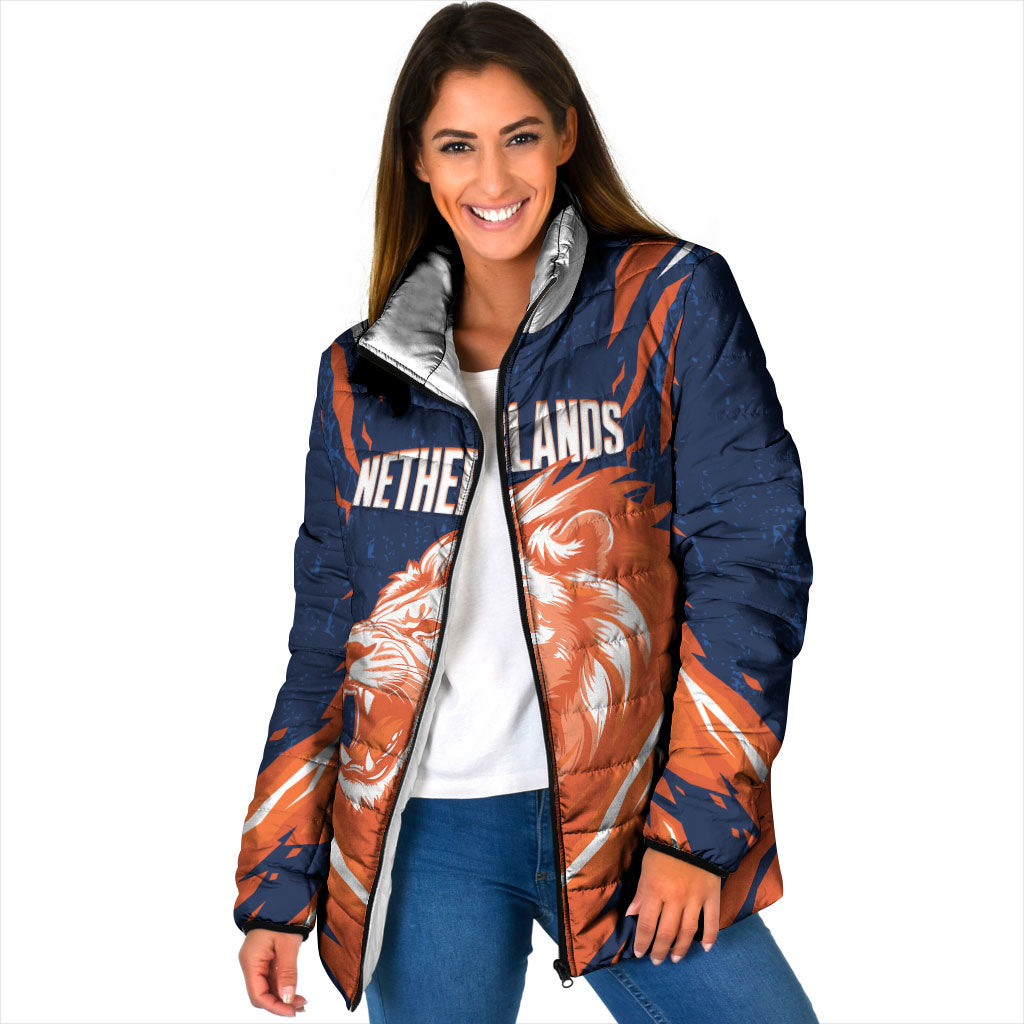 Custom Netherlands 2026 Football Padded Jacket Go Oranje Majestic Lion