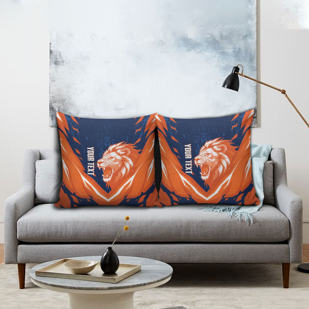 Custom Netherlands 2026 Football Pillow Cover Go Oranje Majestic Lion