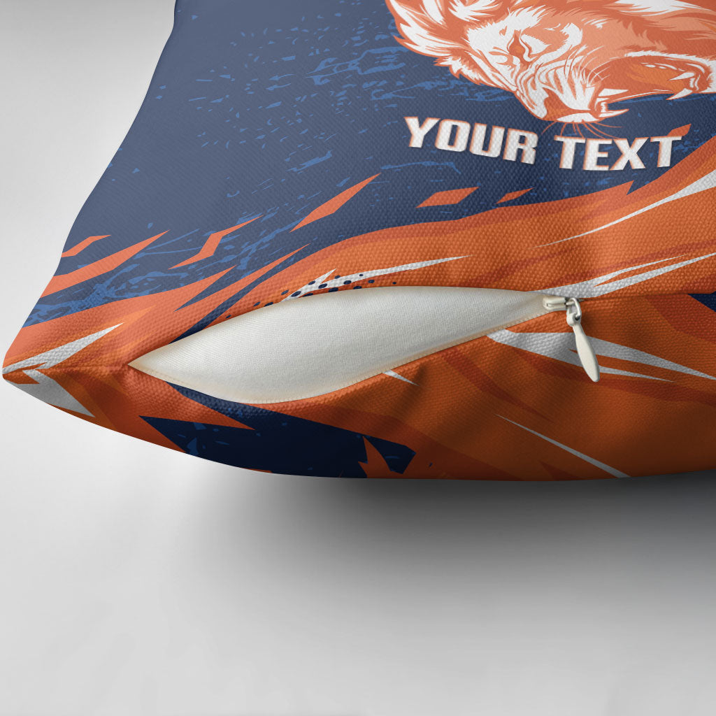 Custom Netherlands 2026 Football Pillow Cover Go Oranje Majestic Lion