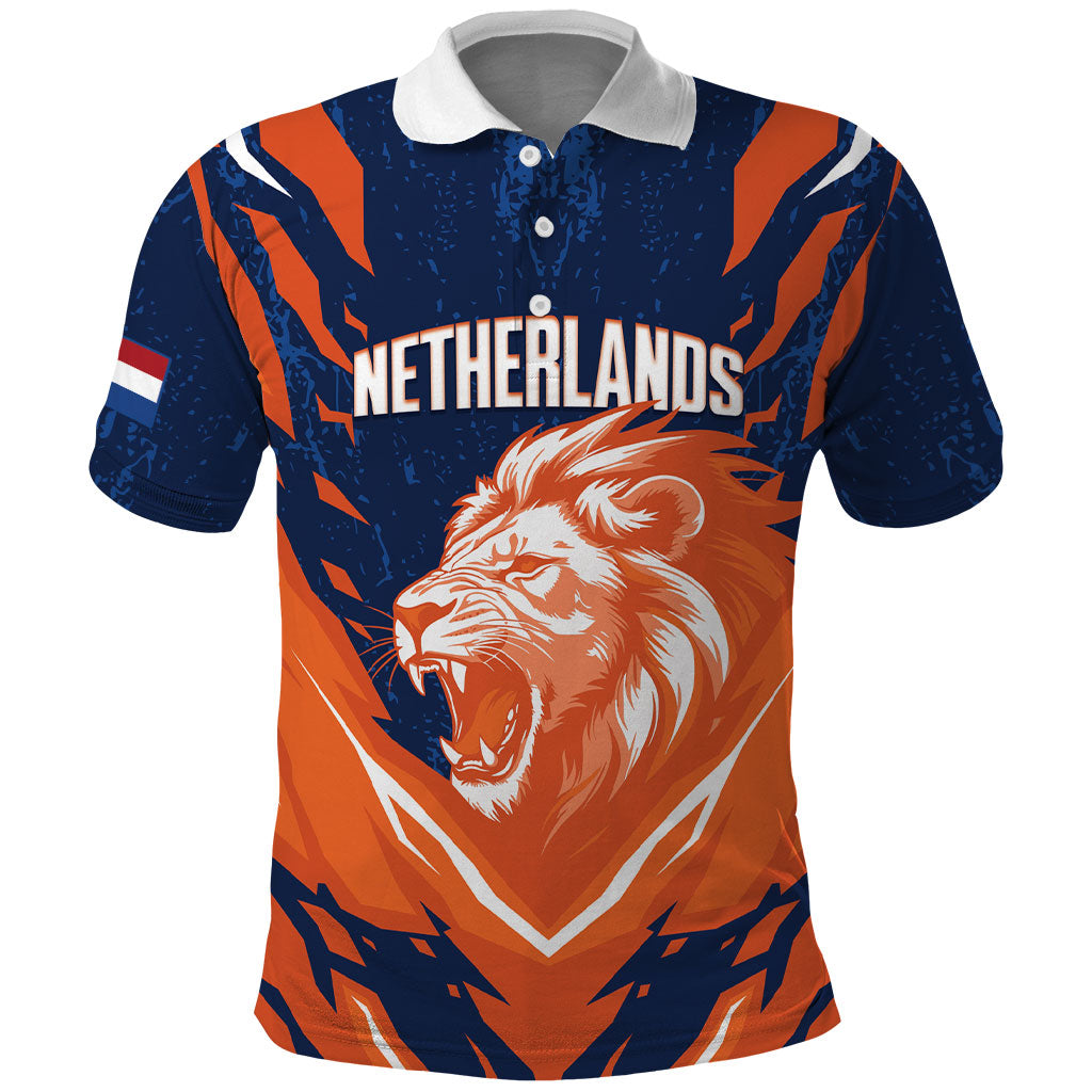 Custom Netherlands 2026 Football Polo Shirt Go Oranje Majestic Lion