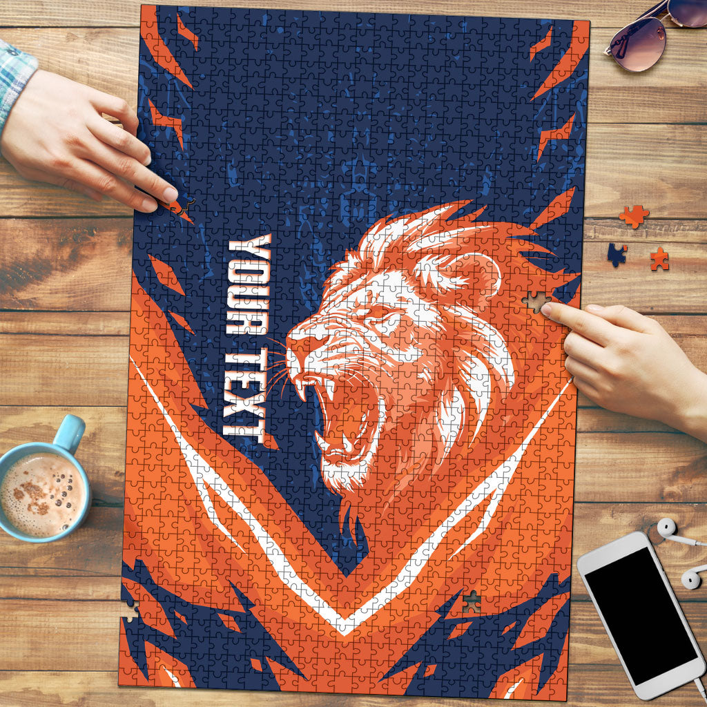Custom Netherlands 2026 Football Puzzle Go Oranje Majestic Lion