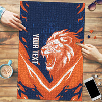 Custom Netherlands 2026 Football Puzzle Go Oranje Majestic Lion