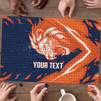 Custom Netherlands 2026 Football Puzzle Go Oranje Majestic Lion