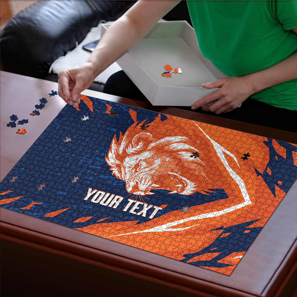 Custom Netherlands 2026 Football Puzzle Go Oranje Majestic Lion