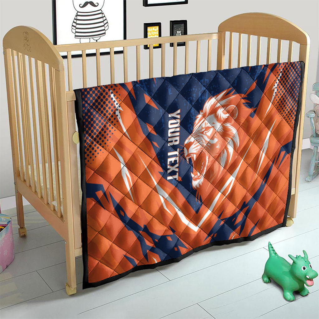 Custom Netherlands 2026 Football Quilt Go Oranje Majestic Lion