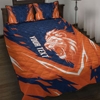 Custom Netherlands 2026 Football Quilt Bed Set Go Oranje Majestic Lion