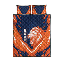 Custom Netherlands 2026 Football Quilt Bed Set Go Oranje Majestic Lion