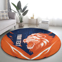 Custom Netherlands 2026 Football Round Carpet Go Oranje Majestic Lion