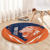 Custom Netherlands 2026 Football Round Carpet Go Oranje Majestic Lion