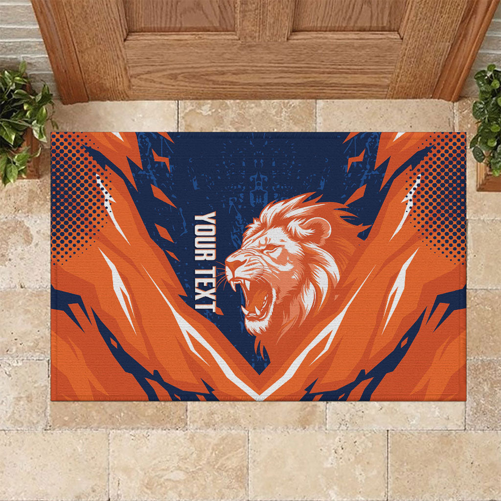 Custom Netherlands 2026 Football Rubber Doormat Go Oranje Majestic Lion